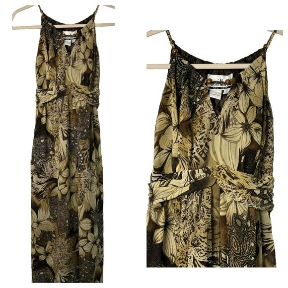 Vintage 80's Style Sherri Marie New York Ladies Long Maxi Beaded Dress SZ 10 - Picture 1 of 7